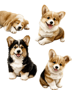 Playful Corgi Pattern Vinyl Car Decal Sticker – Waterproof & UV-Resistant 4.0"