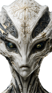 Porcelain Alien Portrait Vinyl Car Decal Sticker – Waterproof & UV-Resistant 4.8533333333333335"