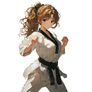 Taekwondo Anime Girl V2 Vinyl Car Decal Sticker – Waterproof & UV-Resistant 6.826666666666667"