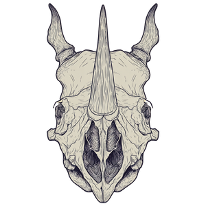 Rhino Skull Drawing Vinyl Car Decal Sticker – Waterproof & UV-Resistant 3.4133333333333336"