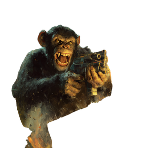 Angry Laser Chimp Vinyl Car Decal Sticker – Waterproof & UV-Resistant 3.4133333333333336"