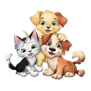 Playful Cartoon Pets Vinyl Car Decal Sticker – Waterproof & UV-Resistant 3.4133333333333336"