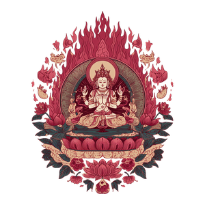 Buddhist Deity Illustration Vinyl Car Decal Sticker – Waterproof & UV-Resistant 3.4133333333333336"