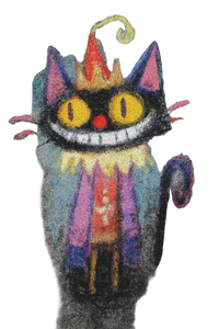 Clown Cat Vinyl Car Decal Sticker – Waterproof & UV-Resistant 8.96"