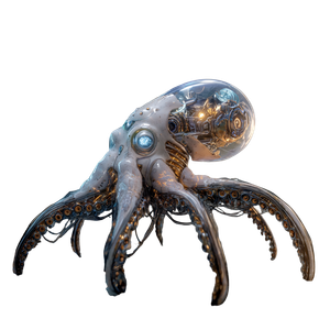 Octopus Cyborg Vinyl Car Decal Sticker – Waterproof & UV-Resistant 6.826666666666667"