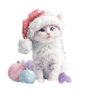 Magical Kitten Santa Vinyl Car Decal Sticker – Waterproof & UV-Resistant 3.4133333333333336"