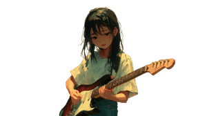 Anime Girl Guitarist V2 Vinyl Car Decal Sticker – Waterproof & UV-Resistant 5.4