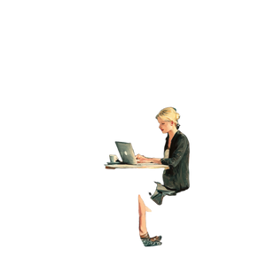 Blonde In Cafe Vinyl Car Decal Sticker – Waterproof & UV-Resistant 6.826666666666667"