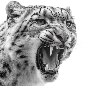 Angry Snow Leopard V2 Vinyl Car Decal Sticker – Waterproof & UV-Resistant 3.4133333333333336"