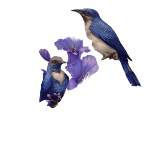 Blue Floral Birds Vinyl Car Decal Sticker – Waterproof & UV-Resistant 3.4133333333333336"