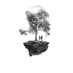 Floating Rock Tree Vinyl Car Decal Sticker – Waterproof & UV-Resistant 3.4133333333333336"