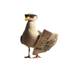 Seagull With Sunglasses Vinyl Car Decal Sticker – Waterproof & UV-Resistant 3.8933333333333335"