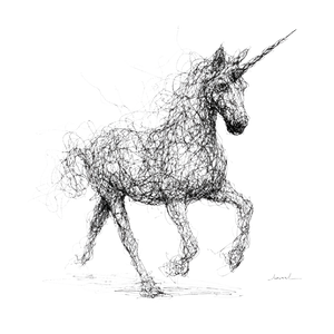 Scribbly Unicorn Vinyl Car Decal Sticker – Waterproof & UV-Resistant 6.826666666666667"