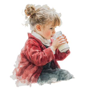 Little Girl Drinks Milk Vinyl Car Decal Sticker – Waterproof & UV-Resistant 3.4133333333333336"