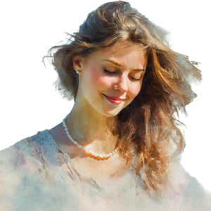 Serene Pearl Woman Vinyl Car Decal Sticker – Waterproof & UV-Resistant 3.4133333333333336"