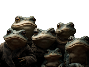 Human-Faced Frogs Vinyl Car Decal Sticker – Waterproof & UV-Resistant 6.1866666666666665"