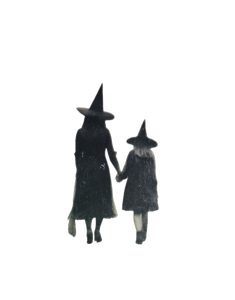 Vintage Witch Duo V2 Vinyl Car Decal Sticker – Waterproof & UV-Resistant 4.16"