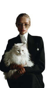 Elegant Woman With Cat V9 Vinyl Car Decal Sticker – Waterproof & UV-Resistant 9.706666666666667"