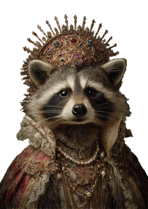 Raccoon Princess Crown Vinyl Car Decal Sticker – Waterproof & UV-Resistant 8.746666666666666"