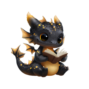 Baby Dragon Reading Vinyl Car Decal Sticker – Waterproof & UV-Resistant 6.826666666666667"