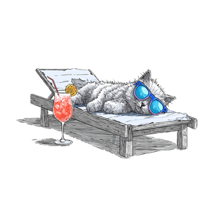 Cool Cat Lounging V2 Vinyl Car Decal Sticker – Waterproof & UV-Resistant 6.826666666666667"