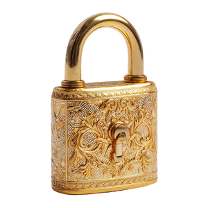 Golden Versailles Padlock Vinyl Car Decal Sticker – Waterproof & UV-Resistant 3.4133333333333336"