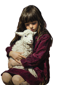 Girl With Lamb V2 Vinyl Car Decal Sticker – Waterproof & UV-Resistant 4.4