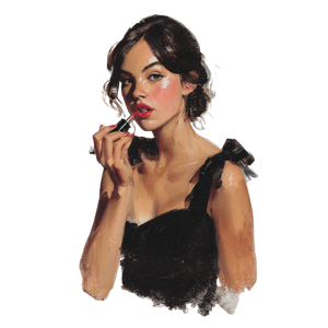 Model Applying Lipstick Vinyl Car Decal Sticker – Waterproof & UV-Resistant 3.4133333333333336"