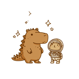 Space Animal Duo Vinyl Car Decal Sticker – Waterproof & UV-Resistant 3.4133333333333336"