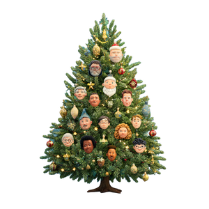 Festive Heads Tree Vinyl Car Decal Sticker – Waterproof & UV-Resistant 3.4133333333333336"