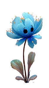 Blue Flower Character Vinyl Car Decal Sticker – Waterproof & UV-Resistant 4.8533333333333335"