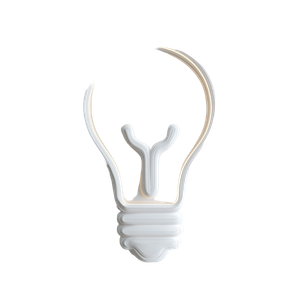 3D White Lightbulb Vinyl Car Decal Sticker – Waterproof & UV-Resistant 3.4133333333333336"