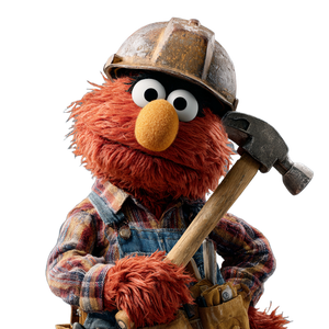 Construction Elmo Vinyl Car Decal Sticker – Waterproof & UV-Resistant 3.4133333333333336"