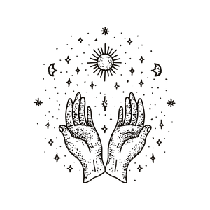 Magical Hands Vinyl Car Decal Sticker – Waterproof & UV-Resistant 3.4133333333333336"