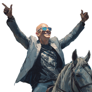 Bald Man Riding Horse Vinyl Car Decal Sticker – Waterproof & UV-Resistant 3.4133333333333336"