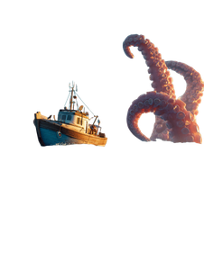 Kraken Boat Encounter Vinyl Car Decal Sticker – Waterproof & UV-Resistant 8.213333333333333"