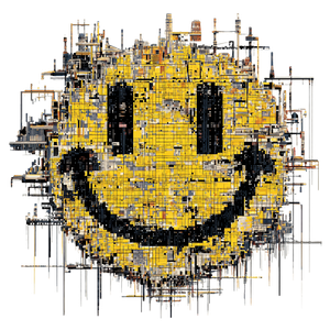Techno Smiley Vinyl Car Decal Sticker – Waterproof & UV-Resistant 6.826666666666667"