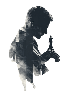 Chess Player Silhouette Vinyl Car Decal Sticker – Waterproof & UV-Resistant 8.213333333333333"