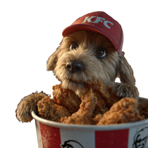 Dog In Kfc Bucket Vinyl Car Decal Sticker – Waterproof & UV-Resistant 3.4133333333333336"