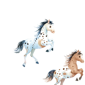 Dotted Horse Jumping Vinyl Car Decal Sticker – Waterproof & UV-Resistant 3.4133333333333336"