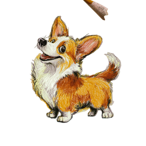 Smiling Corgi Drawing Vinyl Car Decal Sticker – Waterproof & UV-Resistant 3.4133333333333336"