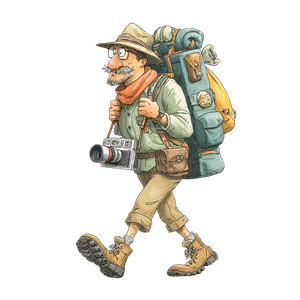 Cartoon Hiker V2 Vinyl Car Decal Sticker – Waterproof & UV-Resistant 3.4133333333333336"