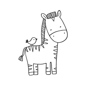 Cartoon Zebra Bird V2 Vinyl Car Decal Sticker – Waterproof & UV-Resistant 6.826666666666667"