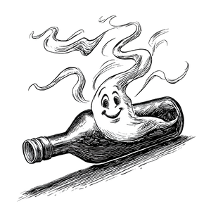 Friendly Spirit Bottle Vinyl Car Decal Sticker – Waterproof & UV-Resistant 3.4133333333333336"