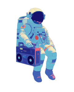 Spaceman Dj Vinyl Car Decal Sticker – Waterproof & UV-Resistant 8.0"