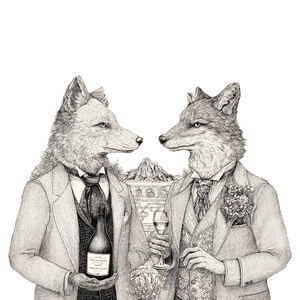 Elegant Wolf & Fox Vinyl Car Decal Sticker – Waterproof & UV-Resistant 3.4133333333333336"