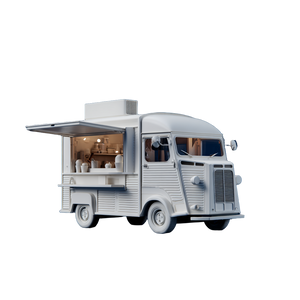 White Food Truck Model Vinyl Car Decal Sticker – Waterproof & UV-Resistant 3.4133333333333336"