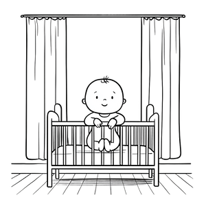Baby In Crib V2 Vinyl Car Decal Sticker – Waterproof & UV-Resistant 6.826666666666667"