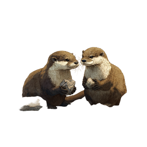 Otters Holding Rocks Vinyl Car Decal Sticker – Waterproof & UV-Resistant 3.4133333333333336"