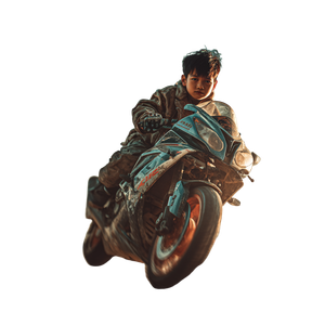 Boy On Motorbike Vinyl Car Decal Sticker – Waterproof & UV-Resistant 3.4133333333333336"